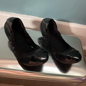 Ballet flats black with patent toes
